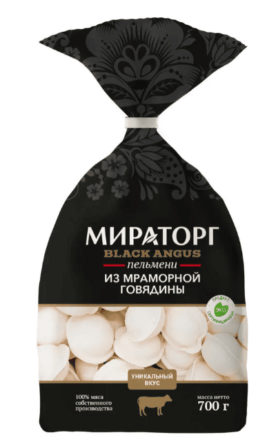 ПЕЛЬМЕНИ МИРАТОРГ 700Г ИЗ МРАМОРНОЙ ГОВЯДИНЫ ПАКЕТ