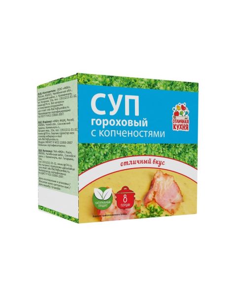 СУП ОТЛИЧНАЯ КУХНЯ 180Г ГОРОХОВЫЙ С КОПЧЕНОСТЯМИ