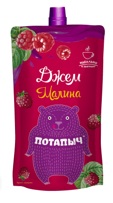 ДЖЕМ ПОТАПЫЧ 300Г МАЛИНА Д/ПАК