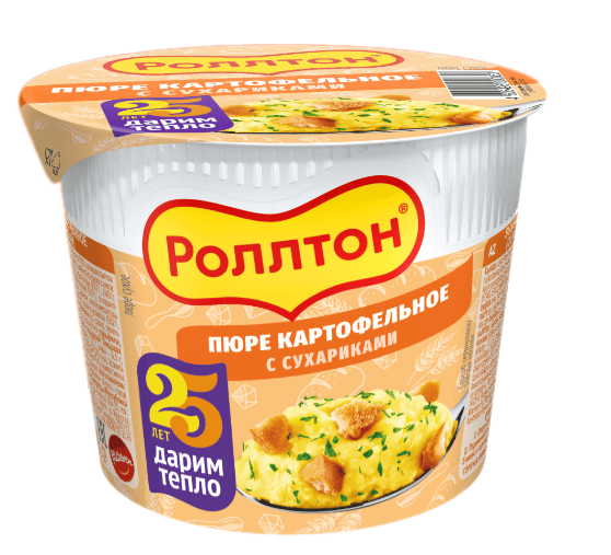 ПЮРЕ КАРТОФЕЛЬНОЕ РОЛЛТОН 40Г С СУХАРИКАМИ