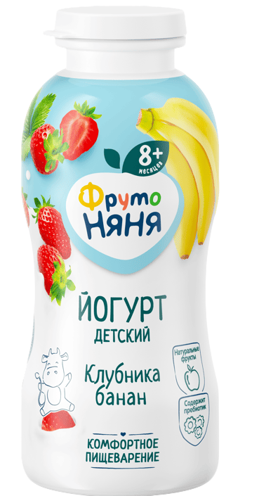 ЙОГУРТ ФРУТОНЯНЯ 200МЛ ПИТЬЕВОЙ КЛУБНИКА БАНАН 2,5%