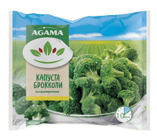 ЗАМОРОЗКА ОВОЩНАЯ АГАМА 400Г КАПУСТА БРОККОЛИ