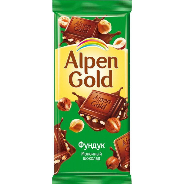 Alpen Gold Молочный с дроблёным фундуком
