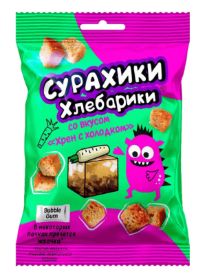 СУХАРИКИ ХЛЕБАРИКИ 40Г СО ВКУСОМ СО ВКУСОМ ХОЛОДЦА С ХРЕНОМ ХЛЕБНЫЕ