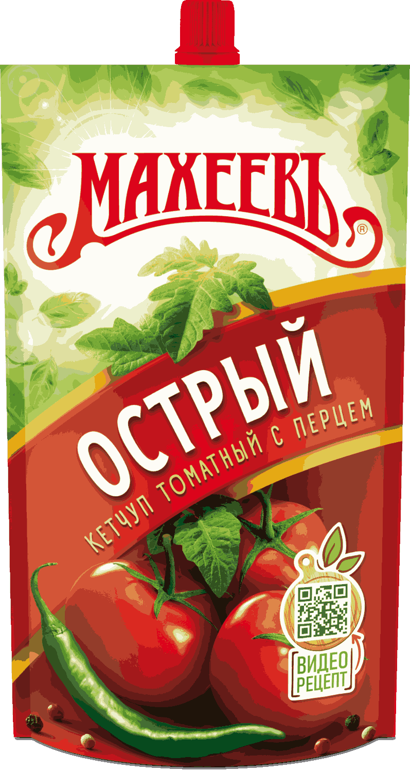 КЕТЧУП МАХЕЕВЪ 300Г ТОМАТНЫЙ ОСТРЫЙ Д/ПАК