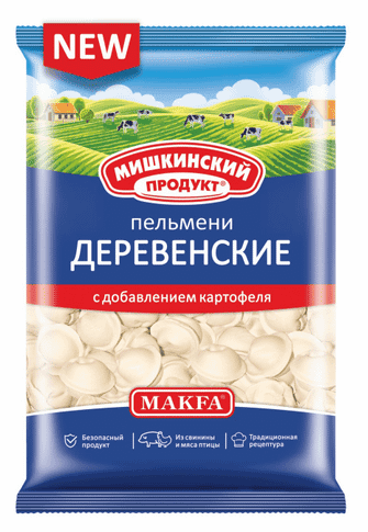 ПЕЛЬМЕНИ МИШКИНСКИЙ ПРОДУКТ 700Г ДЕРЕВЕНСКИЕ
