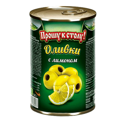 ОЛИВКИ ПРОШУ К СТОЛУ 280Г ФАРШИРОВАННЫЕ ЛИМОНОМ ЖБ КЛЮЧ