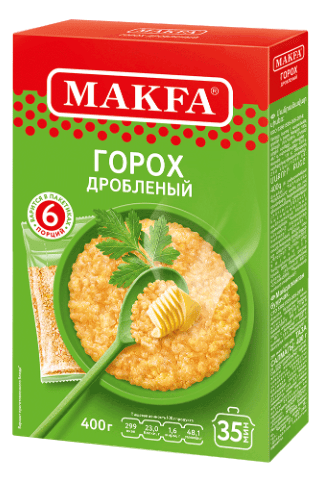 КРУПА МАКФА ГОРОХ 400Г ДРОБЛЕНЫЙ ПАКЕТ