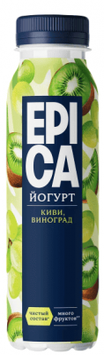 ЙОГУРТ ЭПИКА 260Г ПИТЬЕВОЙ КИВИ ВИНОГРАД 2,5% ПЭТ