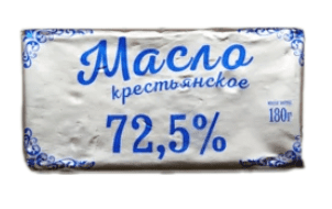 МАСЛО СЛАДКО-СЛИВ МАРКОВ КРЕСТЬЯНСКОЕ 72,5% 100Г В/С НЕСОЛЕНОЕ ФОЛ