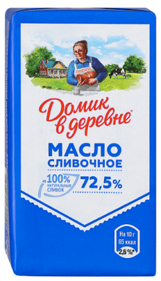 МАСЛО СЛИВОЧНОЕ ДОМИК В ДЕРЕВНЕ 72,5% 180Г ФОЛЬГА