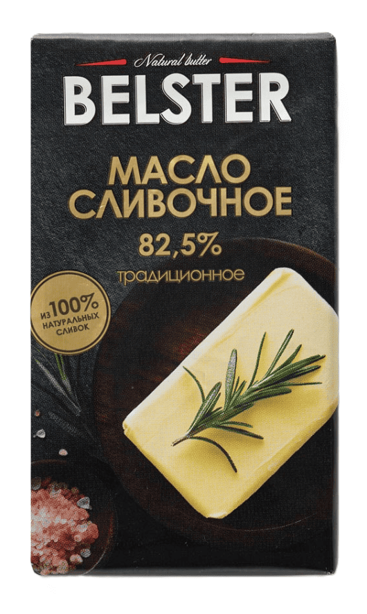 МАСЛО БЕЛЬСТЕР ТРАДИЦИОННОЕ 82,5% 170Г СЛАДКО-СЛИВОЧНОЕ ФОЛЬГА