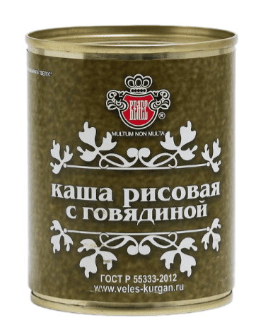 КАША ВЕЛЕС 340Г РИСОВАЯ С ГОВЯДИНОЙ ГОСТ