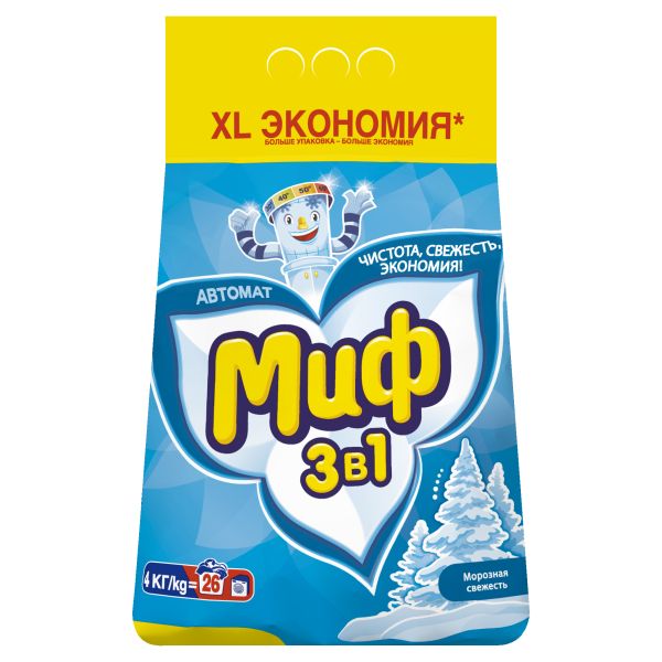 ПОРОШОК МИФ 4КГ АВТОМАТ МОРОЗНАЯ СВЕЖЕСТЬ