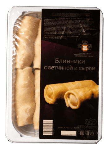 БЛИНЧИКИ ВЕЛЕС 400Г С ВЕТЧИНОЙ И СЫРОМ