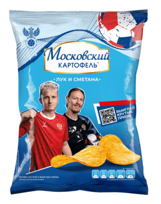 ЧИПСЫ МОСКОВСКИЙ КАРТОФЕЛЬ 120Г ЛУК СМЕТАНА