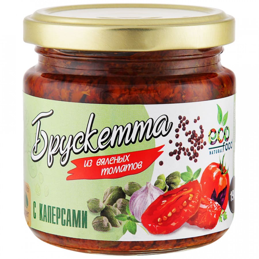 БУСКЕТТА ЭКОФУД 190Г МЗ ВЯЛЕНЫХ ТОМАТОВ С КАПЕРСАМИ СТ