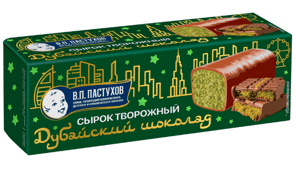 СЫРОК ТВОРОЖНЫЙ ГЛАЗИР ЗАВОД ИМЕНИ ПАСТУХОВА 40Г СО ВКУСОМ ДУБАЙСКИЙ ШОКОЛАД 26%