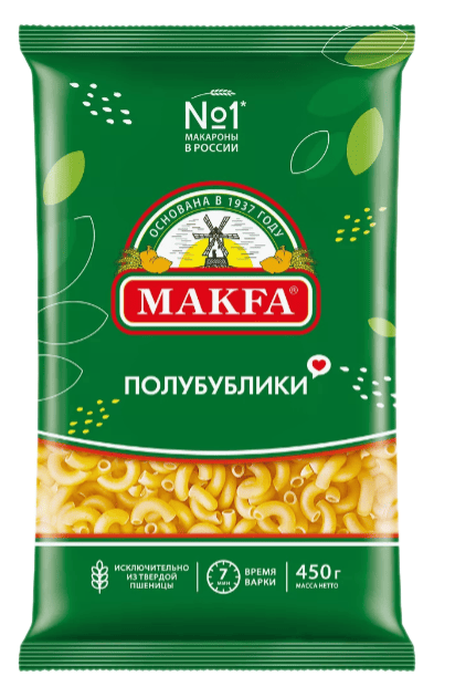 ИЗДЕЛИЯ МАКАРОННЫЕ МАКФА 450Г ПОЛУБУБЛИКИ