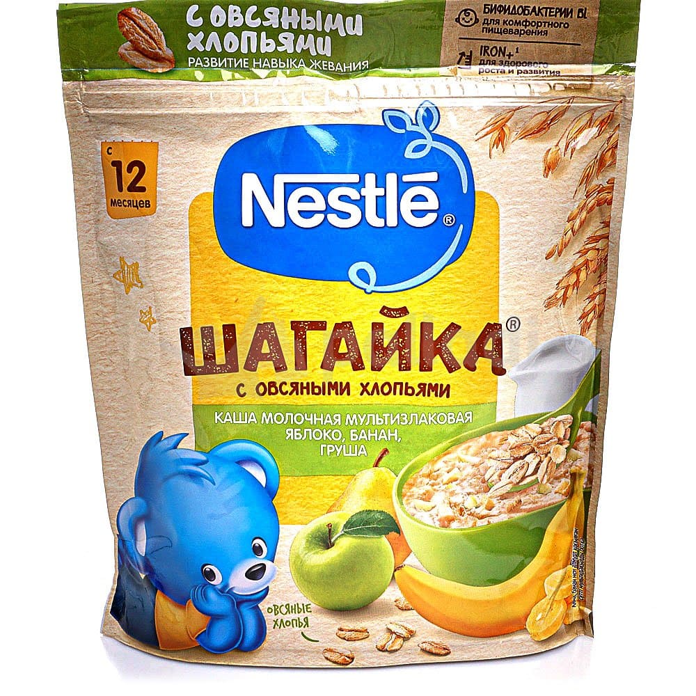 Каша молочная nestle мультизлаковая с яблоком и бананом