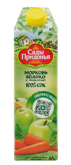 САДЫ ПРИДОНЬЯ 1Л СОК МОРКОВНО-ЯБЛОЧНЫЙ С МЯКОТЬЮ Д/П