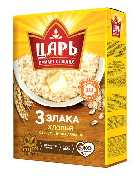 ХЛОПЬЯ ЦАРЬ 400Г 3 ЗЛАКА ТВ/УП