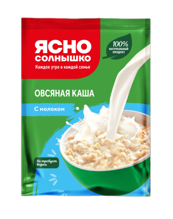 КАША ЯСНО СОЛНЫШКО 45Г ОВСЯНАЯ КЛАССИЧЕСКАЯ С МОЛОКОМ