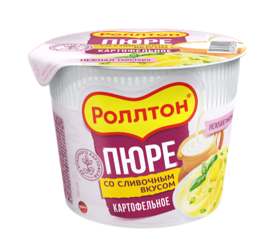 ПЮРЕ КАРТОФЕЛЬНОЕ РОЛЛТОН 40Г СО СЛИВОЧНЫМ ВКУСОМ СТАКАН