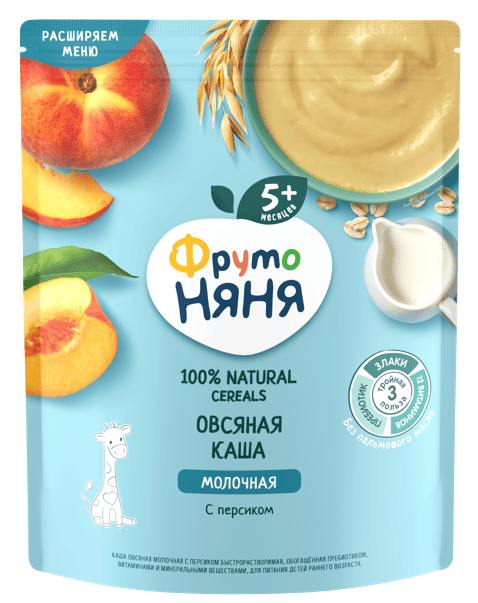 КАША ФРУТОНЯНЯ 200Г ОВСЯНАЯ МОЛОЧНАЯ С ПЕРСИКОМ