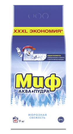 ПОРОШОК МИФ 9КГ АВТОМАТ МОРОЗНАЯ СВЕЖЕСТЬ
