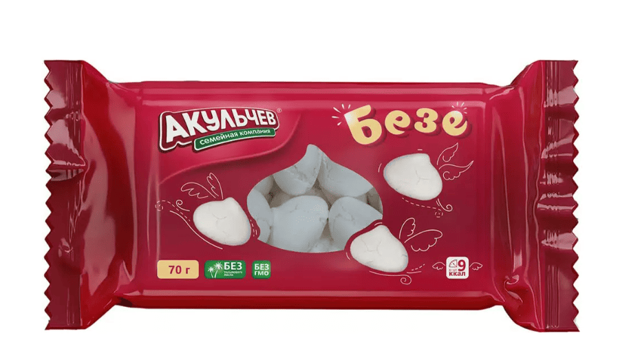 БЕЗЕ АКУЛЬЧЕВ 70Г СО СЛИВОЧНЫМ ВКУСОМ