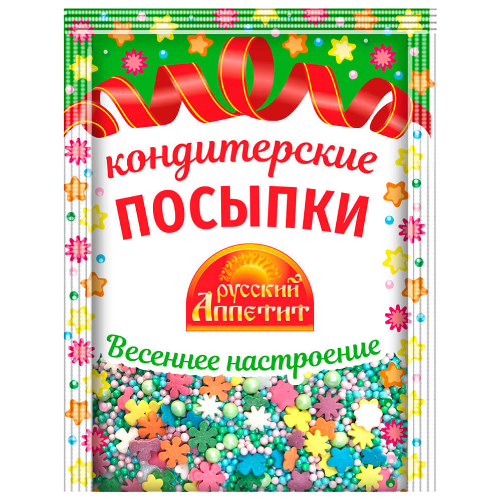 ПОСЫПКА КОНДИТЕРСКАЯ РУССКИЙ АППЕТИТ 30Г ВЕСЕННЕЕ НАСТРОЕНИЕ