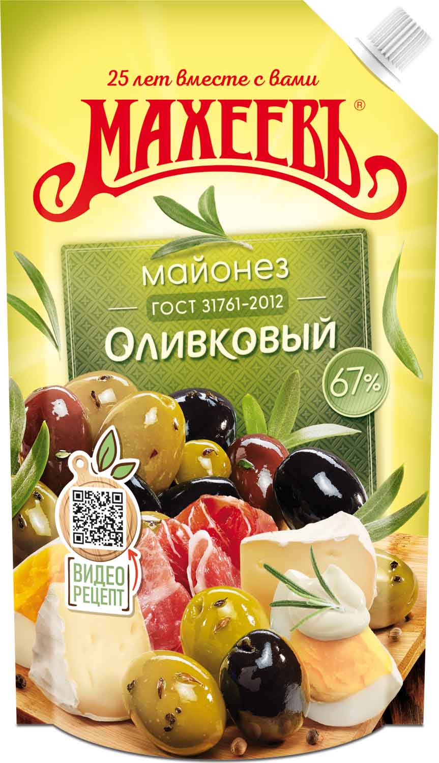 МАЙОНЕЗ МАХЕЕВЪ 400МЛ ОЛИВКОВЫЙ 67% ДОЙ ПАК ДОЗ