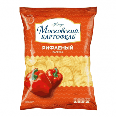 КАРТОФЕЛЬ ХРУСТЯЩИЙ МОСКОВСКИЙ КАРТОФЕЛЬ 120Г РИФЛЕНЫЙ СО ВКУСОМ ПАПРИКИ