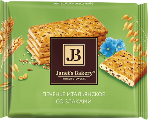ПЕЧЕНЬЕ ЗАТЯЖНОЕ СЛАВЯНКА ДЖАНЕТС БАКЕРИ 83Г ИТАЛЬЯНСКОЕ ЦЕЛЬНОЗЕРНОВОЕ