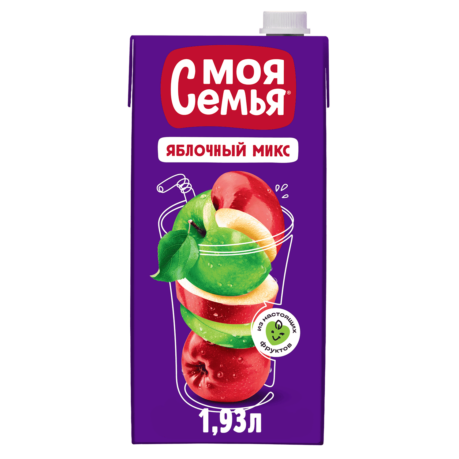 НАПИТОК МОЯ СЕМЬЯ 1,93Л СОКОСОДЕРЖАЩИЙ ИЗ ЯБЛОК ЯБЛОЧНЫЙ МИКС