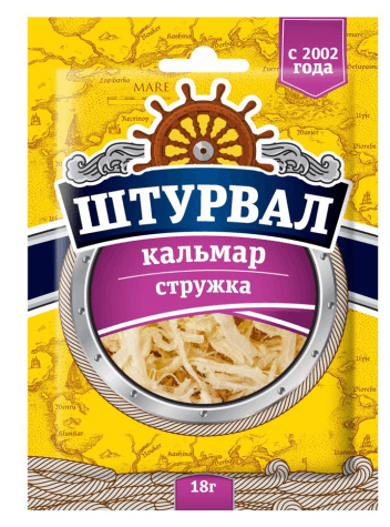 КАЛЬМАР 18Г СОЛЕНО-СУШЕНЫЙ СТРУЖКА ШТУРВАЛ