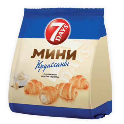 КРУАССАНЫ 7 ДНЕЙ 123Г С КРЕМОМ СО ВКУСОМ ВАНИЛЬ МИНИ