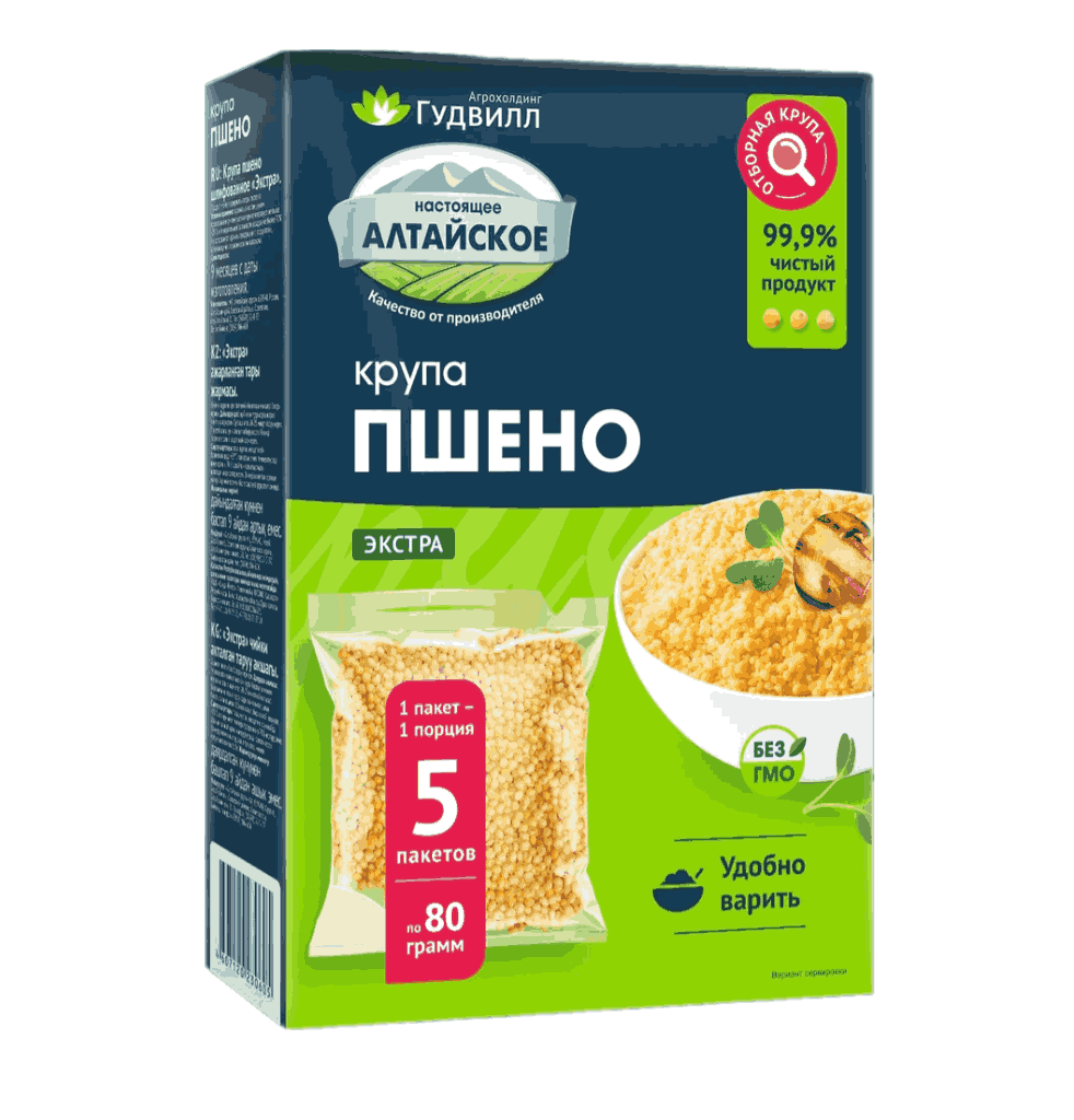 КРУПА ГУДВИЛЛ ПШЕНО ЭКСТРА 400Г 5ШТ*80Г