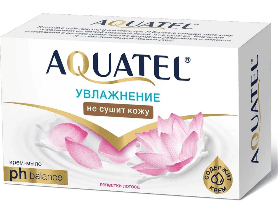 МЫЛО-КРЕМ АКВАТЕЛЬ 90Г ЛЕПЕСТКИ ЛОТОСА