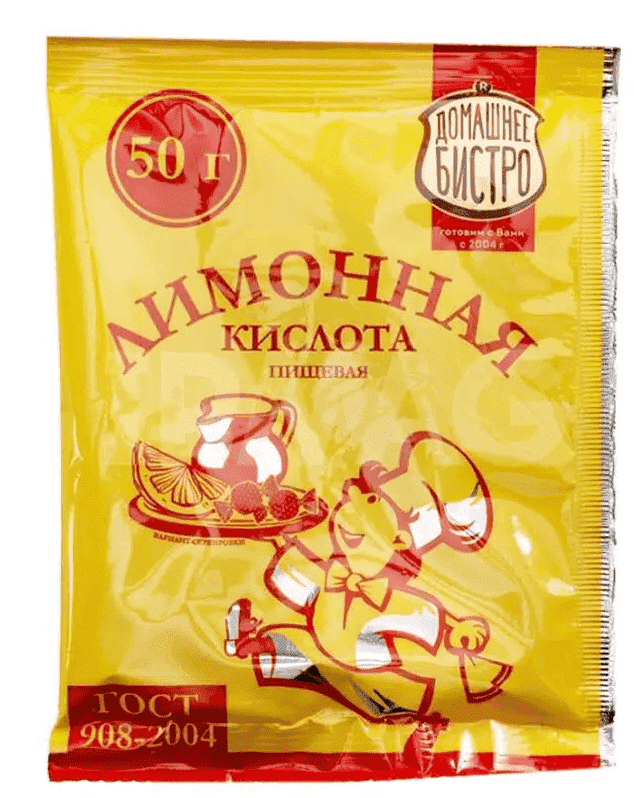 КИСЛОТА ЛИМОННАЯ ДОМАШНЕЕ БИСТРО 50Г ПАКЕТ