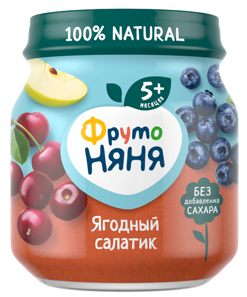 ПЮРЕ ФРУТОНЯНЯ 100Г ЯГОДНЫЙ САЛАТИК СТ