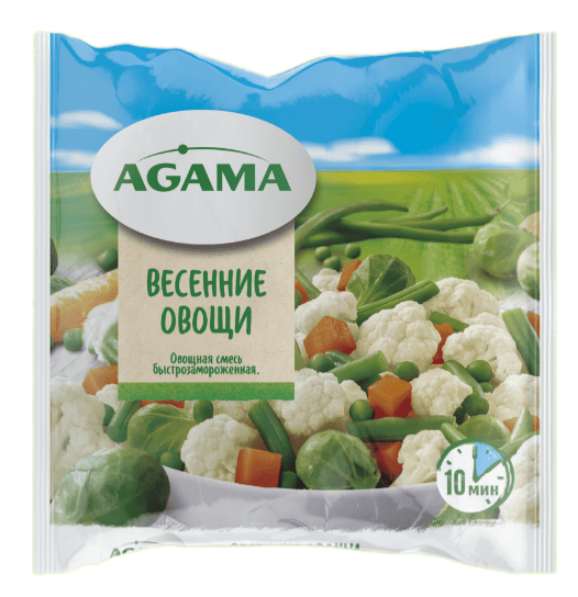 ЗАМОРОЗКА ОВОЩНАЯ АГАМА 400Г ВЕСЕННИЕ ОВОЩИ