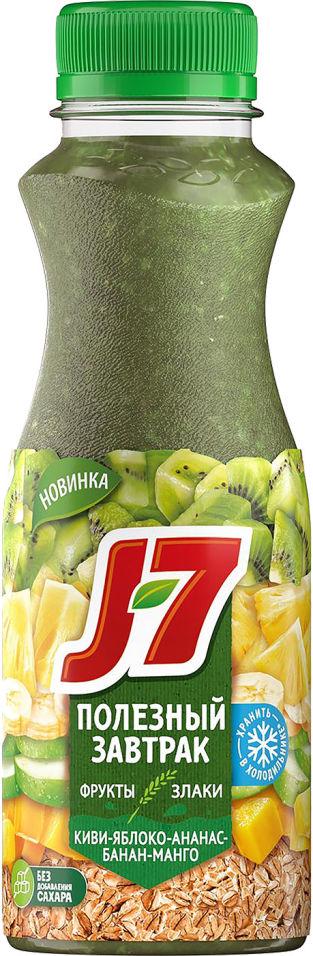 ПРОДУКТ ПИТ КОКТЕЙЛЬ J7 300МЛ ЯБЛОКО БАНАН АНАНАС МАНГО С РЖАН ХЛОПЬЯМИ И КИВИ