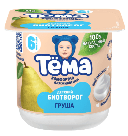 БИОТВОРОГ ТЕМА 4% 95Г С ГРУШЕЙ ОБОГАЩ СТАКАН