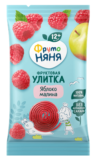 КУСОЧКИ ФРУКТОВЫЕ ФРУТОНЯНЯ 15Г ФРУКТОВАЯ УЛИТКА ЯБЛОКО МАЛИНА Д/П