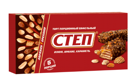 ТОРТ ВАФЕЛЬНЫЙ СЛАВЯНКА СТЕП МИКС 200Г ГЛАЗИР ИЗЮМ АРАХИС КАРАМЕЛЬ ПОРЦИОННЫЙ