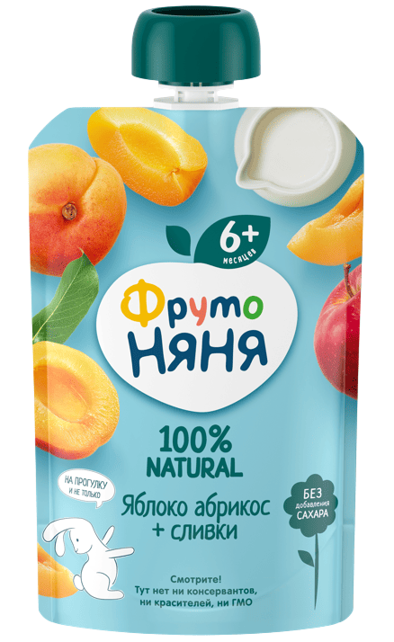 ПЮРЕ ФРУТОНЯНЯ 90Г ЯБЛОКО АБРИКОС СЛИВКИ М/У