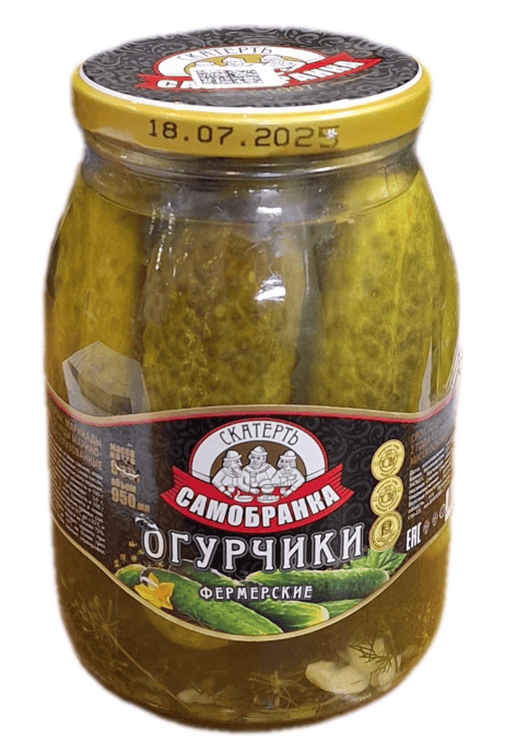 ОГУРЧИКИ СКАТЕРТЬ САМОБРАНКА 950МЛ/900Г МАРИНОВАННЫЕ ФЕРМЕРСКИЕ СТ