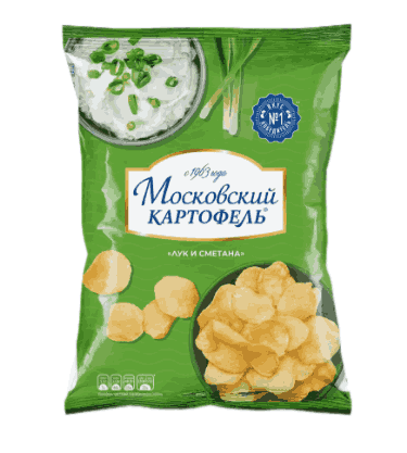 ЧИПСЫ МОСКОВСКИЙ КАРТТОФЕЛЬ 60Г ЛУК СМЕТАНА
